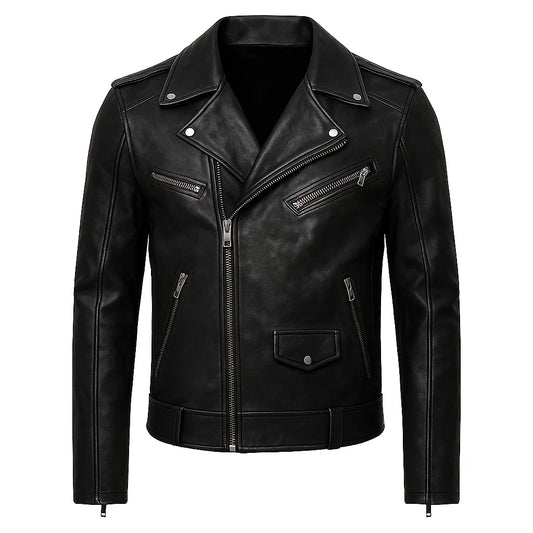 Black Urban Biker Leather Jacket