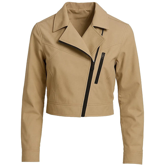 Lightweight Beige Cropped Jacket