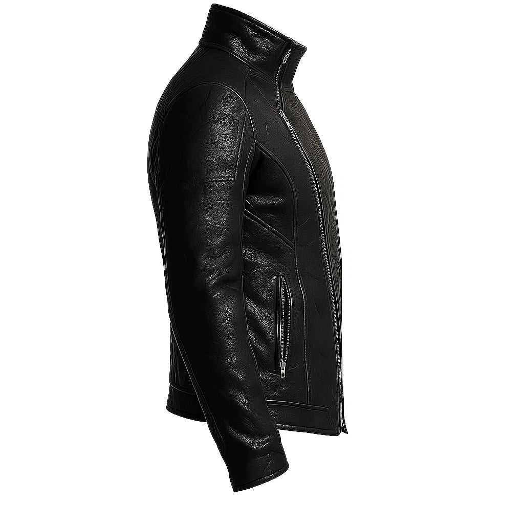 Biker Distressed Leather Jacket