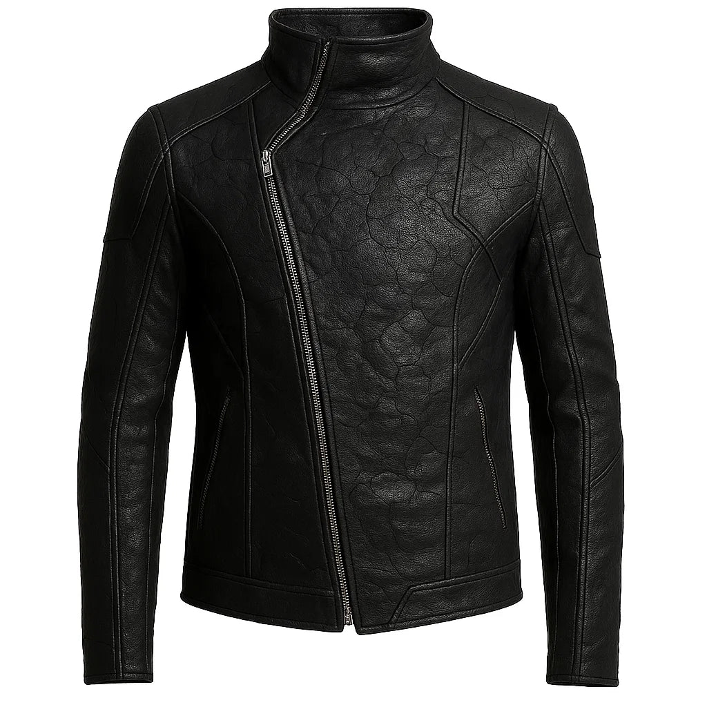 Biker Distressed Leather Jacket