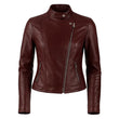 Biker Moto Burgundy Jacket
