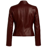 Biker Moto Burgundy Jacket