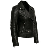 Black Asymmetrical Zipper Biker Jacket