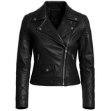 Black Asymmetrical Zipper Biker Jacket