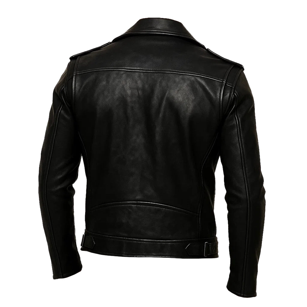 Black Urban Biker Leather Jacket