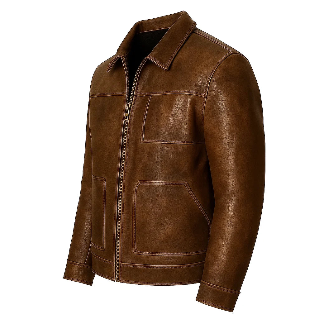 Brown Rugged Distressed Jacket