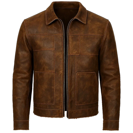 Brown Rugged Distressed Jacket