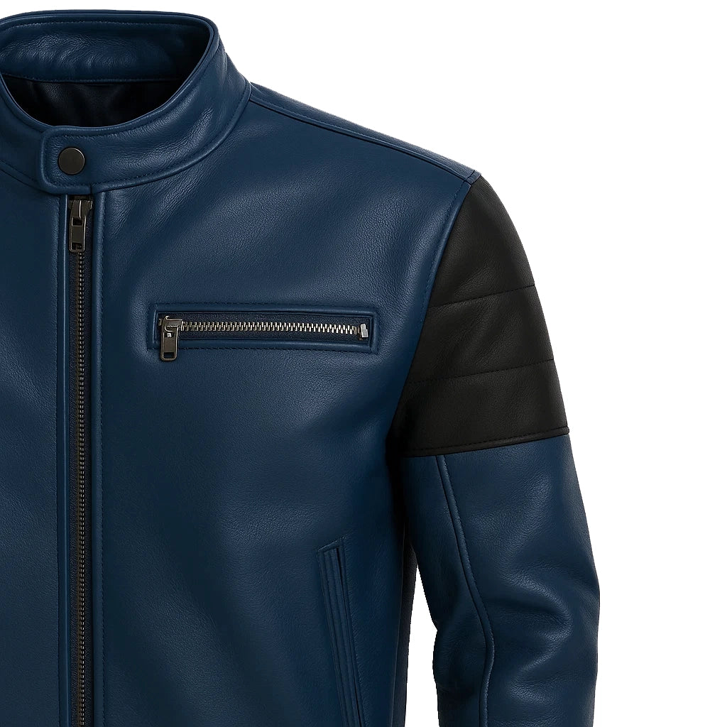 Men Cafe Racer Leather Jacket