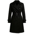 Classic Black Belted Trench Coat