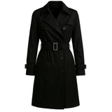 Classic Black Belted Trench Coat