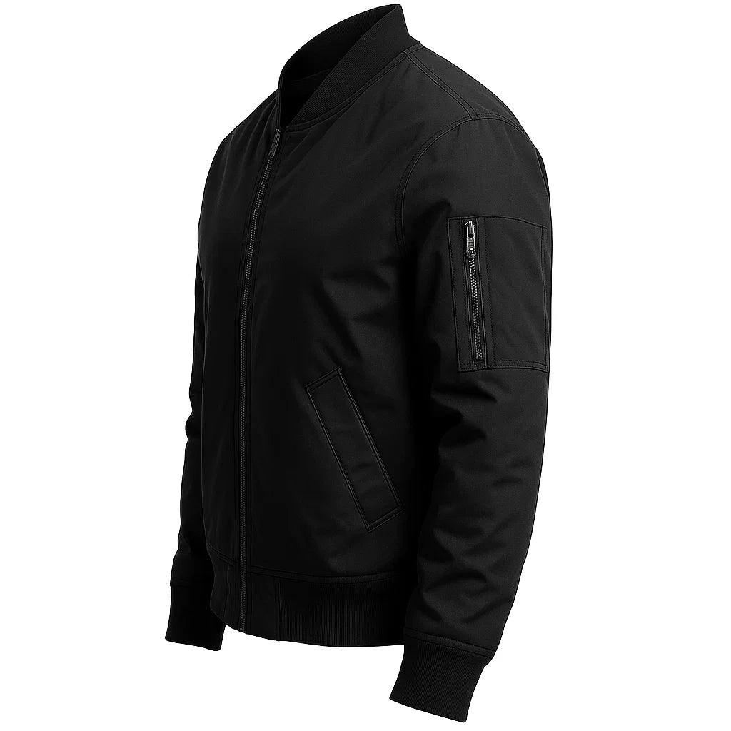 Classic Black Bomber Jacket