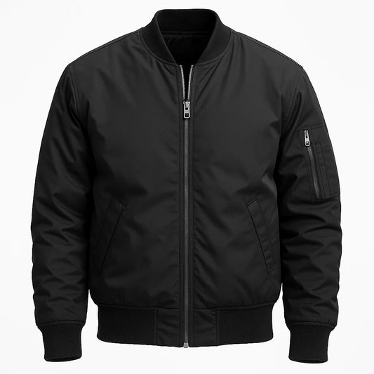 Classic Black Bomber Jacket