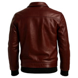 Deep Maroon Cafe Racer Jacket