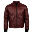 Deep Maroon Cafe Racer Jacket
