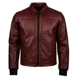Deep Maroon Cafe Racer Jacket