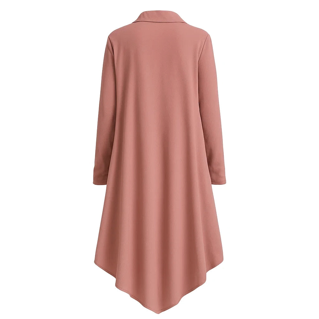 Draped Dusty Rose Trench Coat