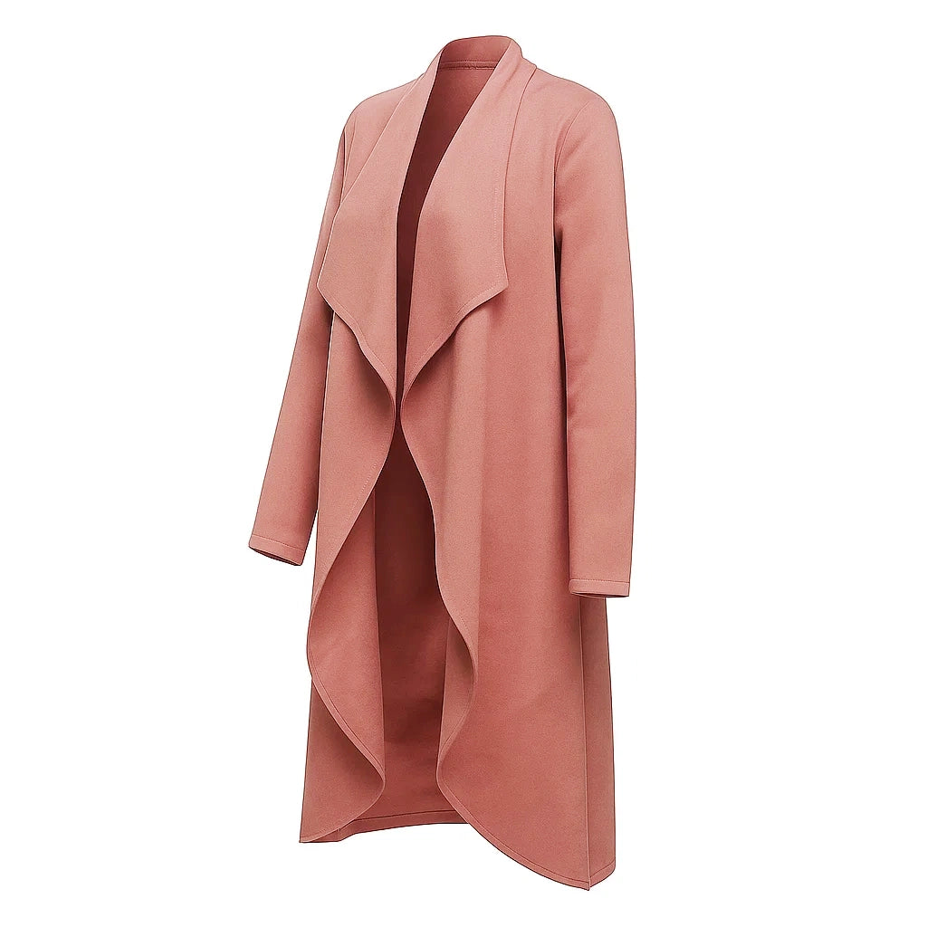 Draped Dusty Rose Trench Coat
