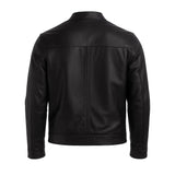 Futuristic Plain Black Cafe Racer Jacket