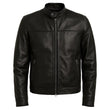 Futuristic Plain Black Cafe Racer Jacket