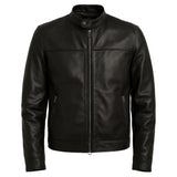 Futuristic Plain Black Cafe Racer Jacket