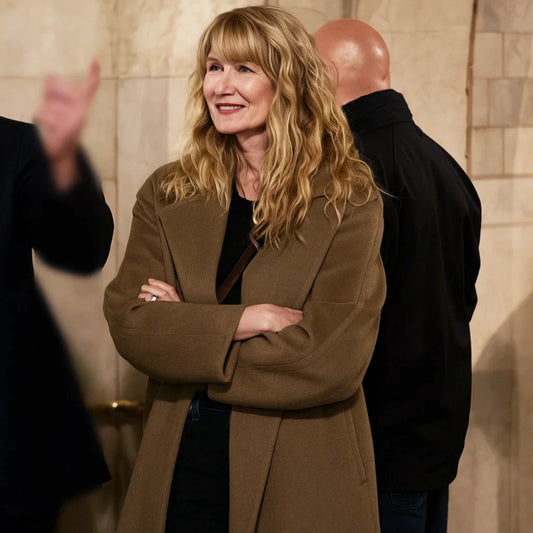 Is This Thing On Laura Dern Brown Coat