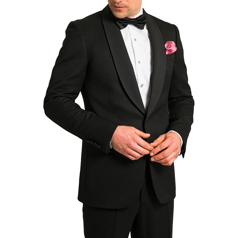 Black Two Piece Dinner Suit with Shawl Collar