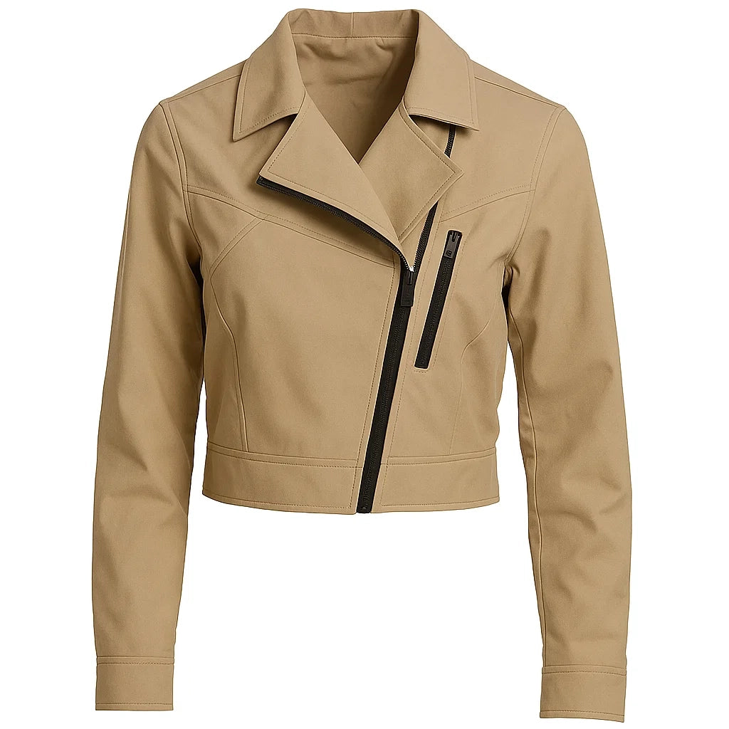 Lightweight Beige Cropped Jacket