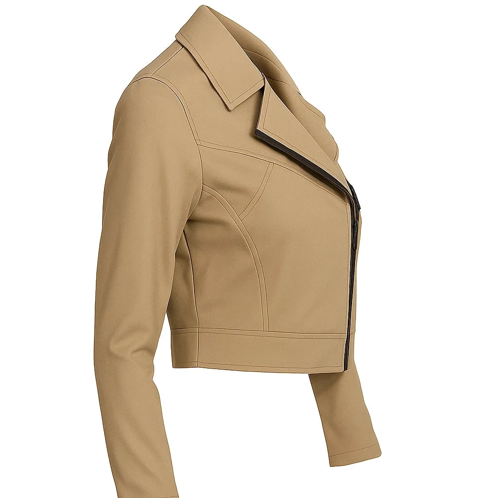 Lightweight Beige Cropped Jacket