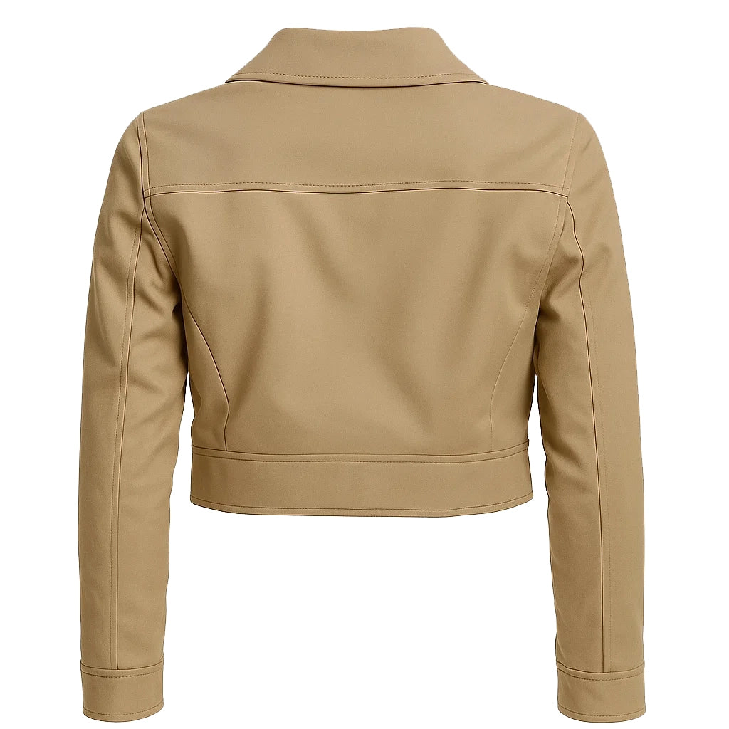 Lightweight Beige Cropped Jacket