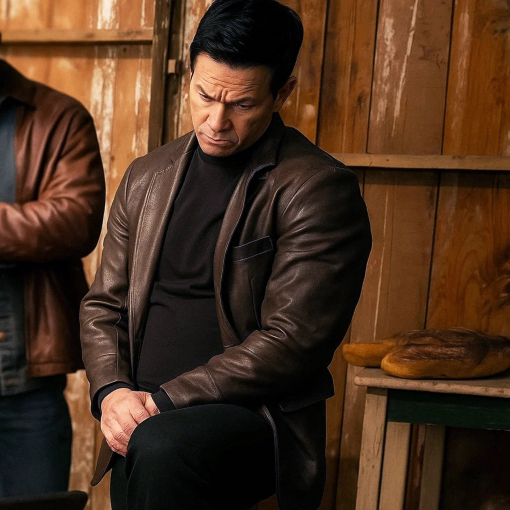 Mark Wahlberg Play Dirty Leather Blazer