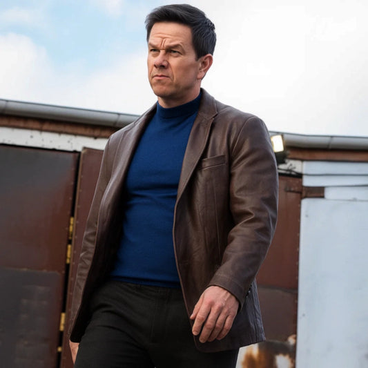 Mark Wahlberg Play Dirty Leather Blazer