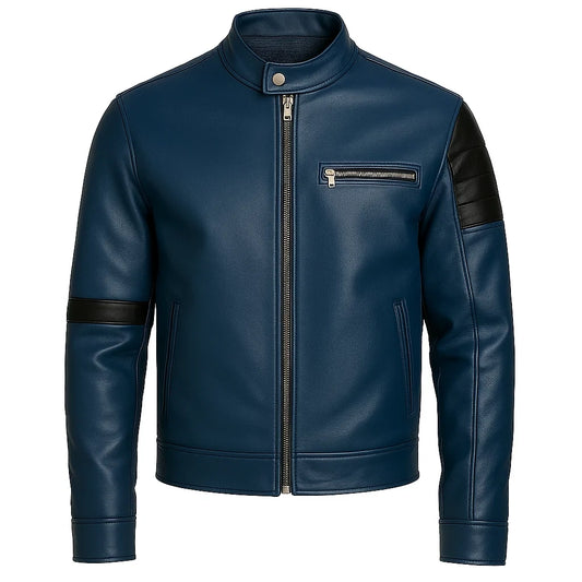 Men Cafe Racer Leather Jacket