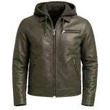 Men Grey Leather Jacket