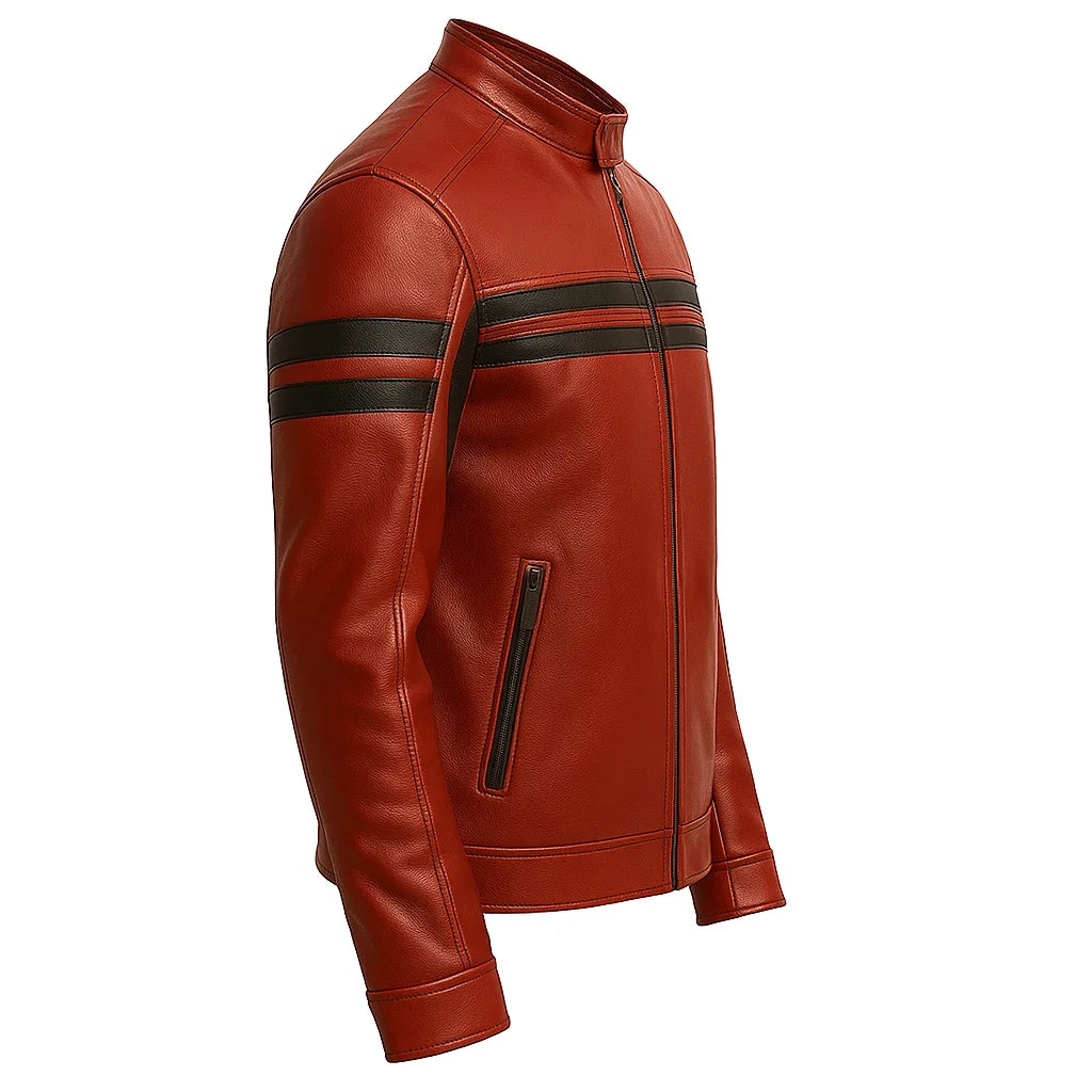 Men Retro Moto Leather Jacket