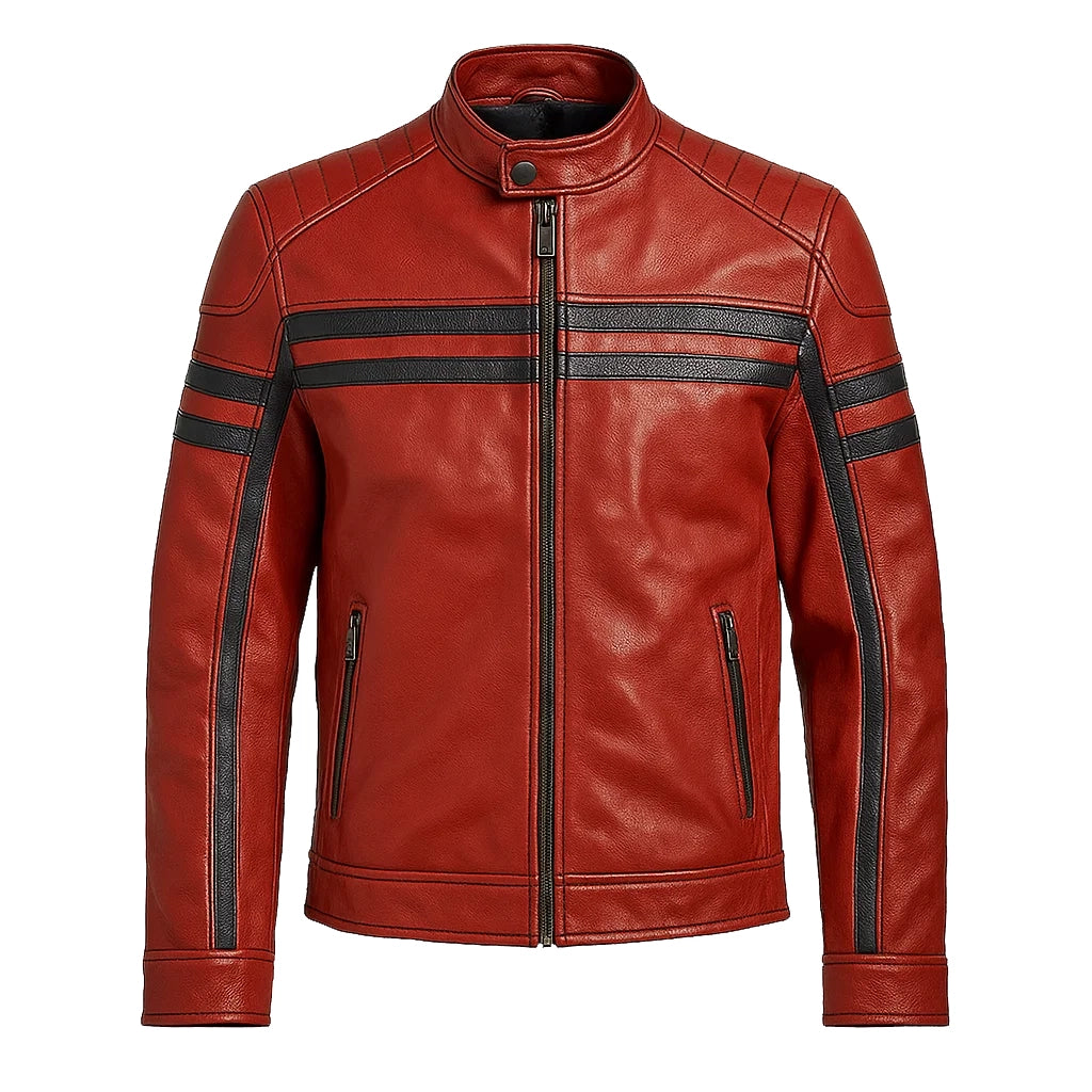 Men Retro Moto Leather Jacket