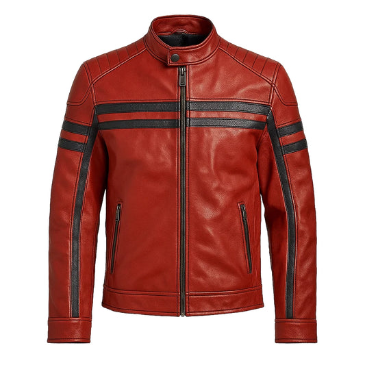 Men Retro Moto Leather Jacket