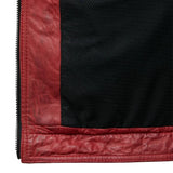 Madrid Mens Quilted Leather Racing Jacket with Stripes