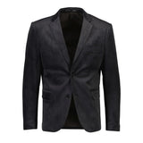 Men's Modern Fit Suede Sport Coat Blazer Black