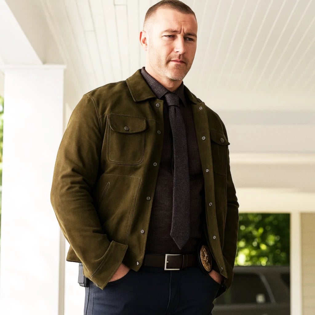 Will Trent S03 Jake McLaughlin Suede Jacket