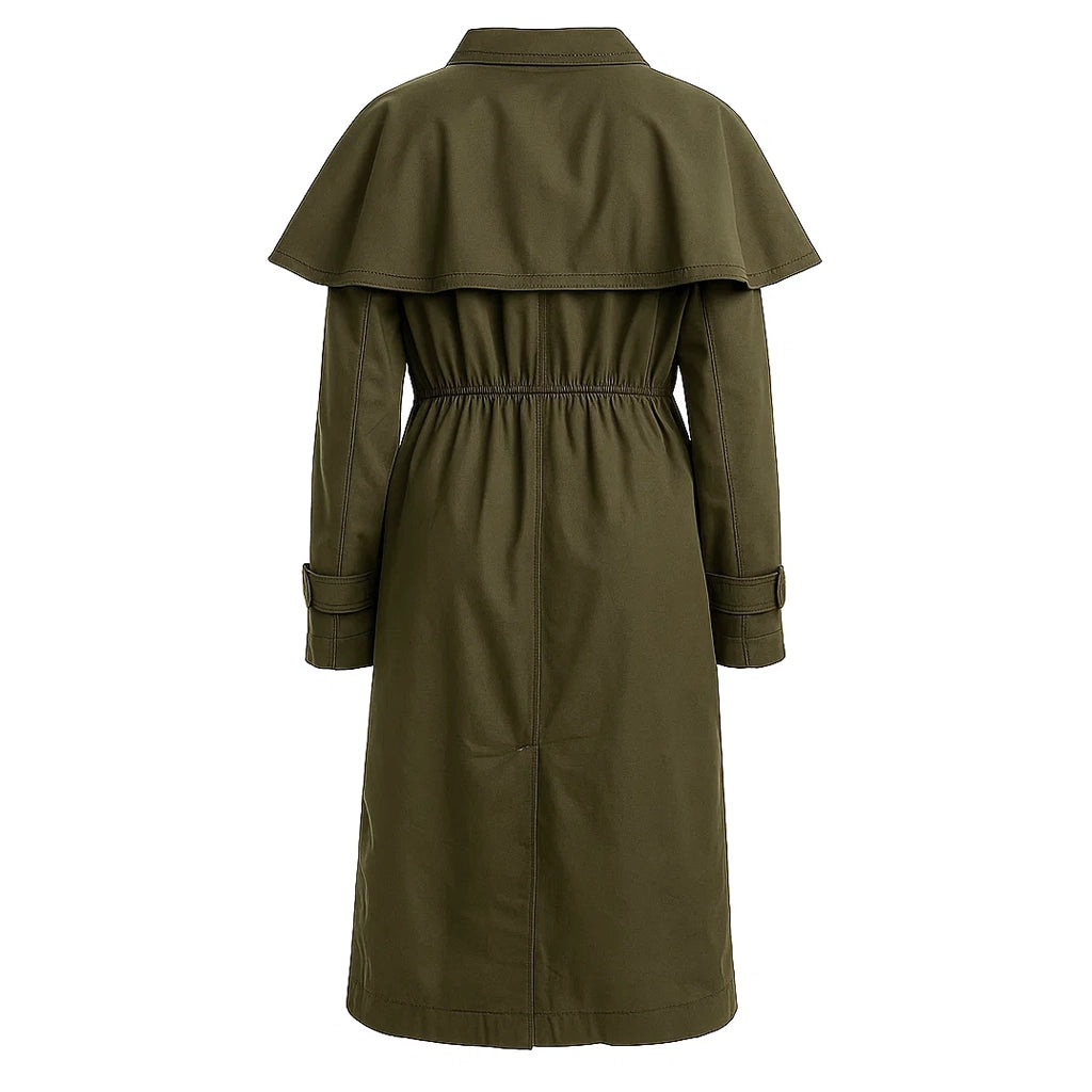 Olive Green Tech Trench Coat