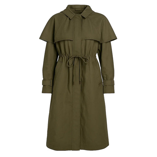 Olive Green Tech Trench Coat