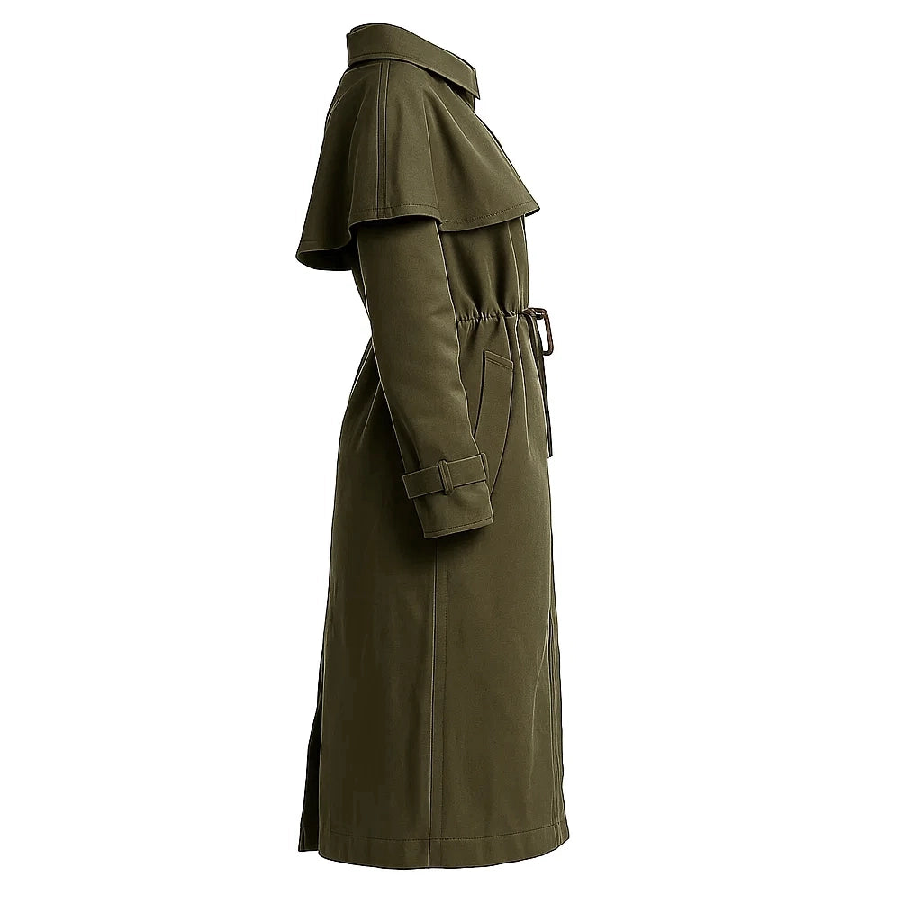 Olive Green Tech Trench Coat
