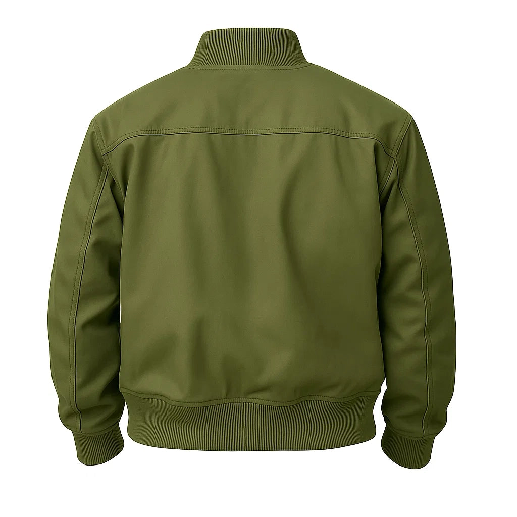 Plain Olive Green Bomber Jacket