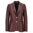 Premium Women Maroon Leather Blazer