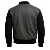 Quilted Grey and Black Bomber Jacket