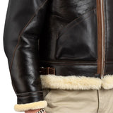 Henry Men's Real Brown B3 Sheepskin Flight Jacket