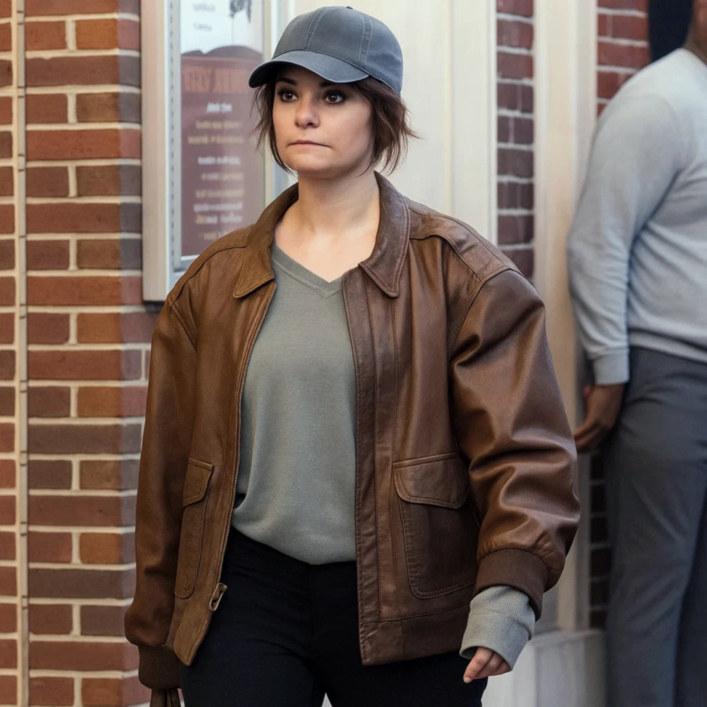 Relay Sarah Brown Leather Jacket