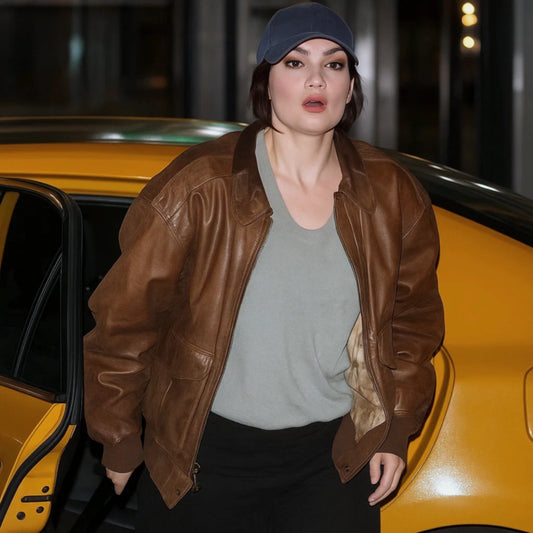 Relay Sarah Brown Leather Jacket