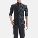 Albert Evil 5 Black Leather Trench Coat Mens