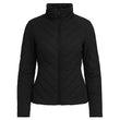 Slim Fit Diagonal Black Quilted Jacket